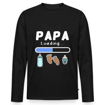 expectant father - dad is loaded - Men's Premium Organic Long Sleeve Shirt - black - Front - Nico (187cm)