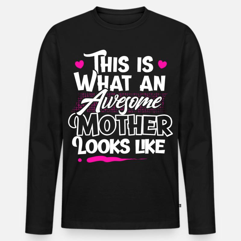 Mama Mutter - Männer Premium Bio Langarmshirt - Schwarz