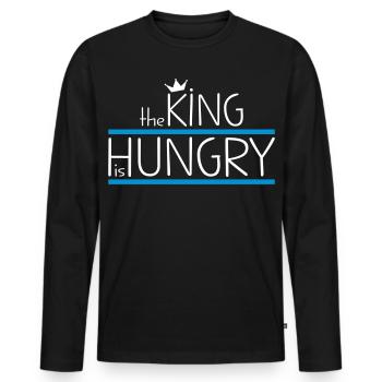 Hunger - Men's Premium Organic Long Sleeve Shirt - black - Front - Nico (187cm)