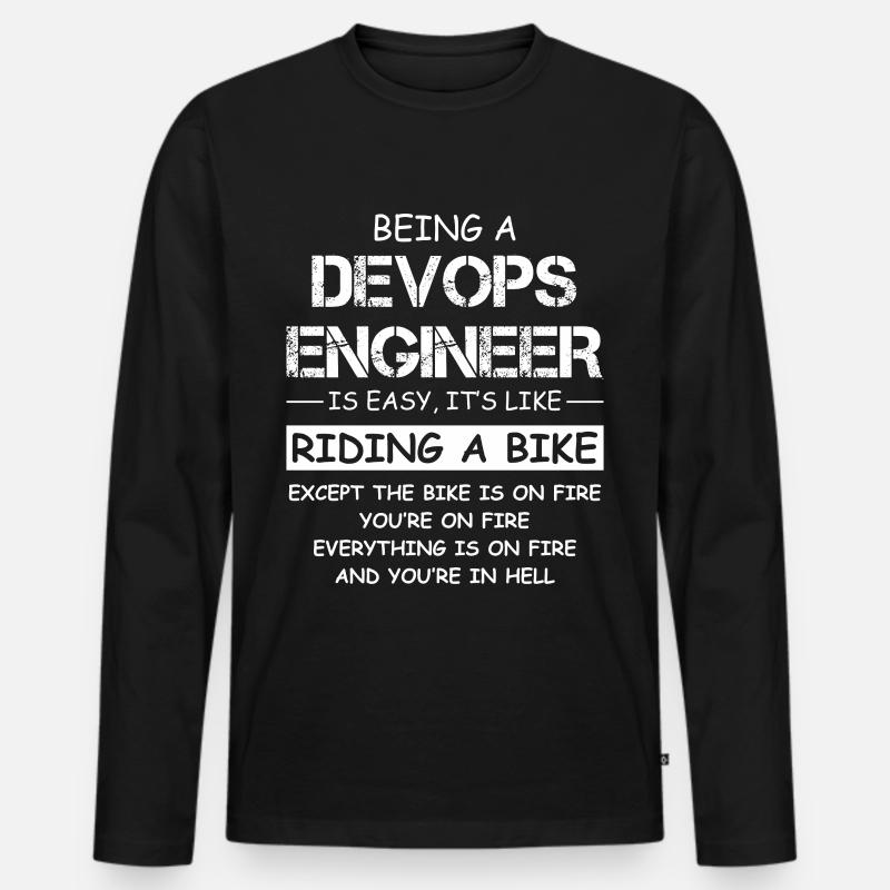 Devis d’ingénieur DevOps Fire Motorcycle - T-shirt manches longues Premium bio Homme - noir