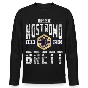 Alien Nostromo crew rank Brett - Men's Premium Organic Long Sleeve Shirt - black - Front - Nico (187cm)