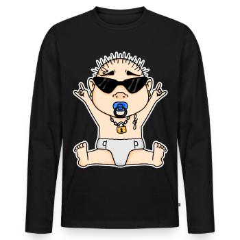 Cool Baby - T-shirt manches longues Premium bio Homme - noir - Devant - Nico (187cm)