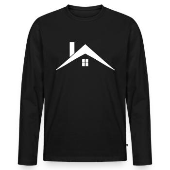 Toit - T-shirt manches longues Premium bio Homme - noir - Devant - Nico (187cm)