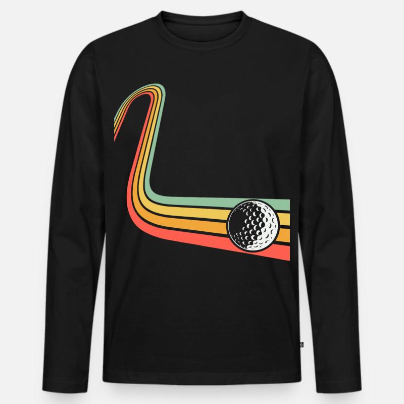 Golf - Männer Premium Bio Langarmshirt - Schwarz