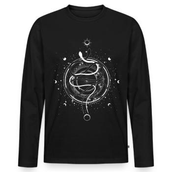 Serpents Lune Phase Occulte Wicca Goth Clothes - T-shirt manches longues Premium bio Homme - noir - Devant - Nico (187cm)