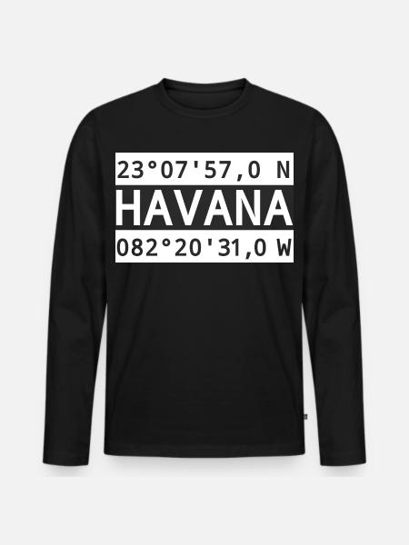 Havana Havana Coordinates - Men's Premium Organic Long Sleeve Shirt - black