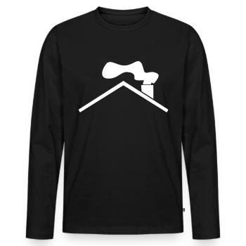 Toit - T-shirt manches longues Premium bio Homme - noir - Devant - Nico (187cm)