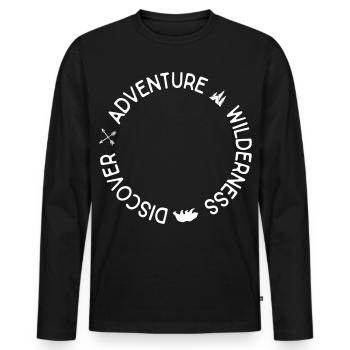 Aventure - T-shirt manches longues Premium bio Homme - noir - Devant - Nico (187cm)