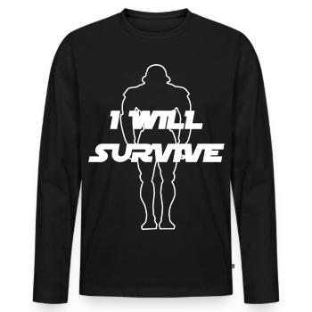 Clone i will überleben Humor - Männer Premium Bio Langarmshirt - Schwarz - Vorne - Nico (187cm)