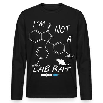 Ich bin keine Labor Ratte - Männer Premium Bio Langarmshirt - Schwarz - Vorne - Nico (187cm)