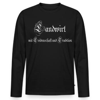 Landwirt mit Leidenschaft und Tradition, Geschenk - Männer Premium Bio Langarmshirt - Schwarz - Vorne - Nico (187cm)