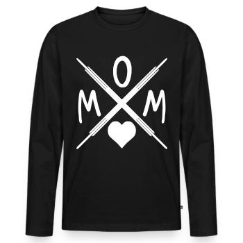 Maman - Maman - Maman - T-shirt manches longues Premium bio Homme - noir - Devant - Nico (187cm)