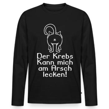 Kampf gegen Krebs - Männer Premium Bio Langarmshirt - Schwarz - Vorne - Nico (187cm)
