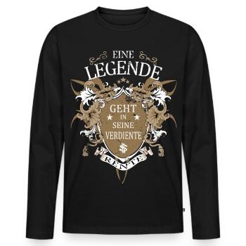 Une légende prend sa retraite - T-shirt manches longues Premium bio Homme - noir - Devant - Nico (187cm)