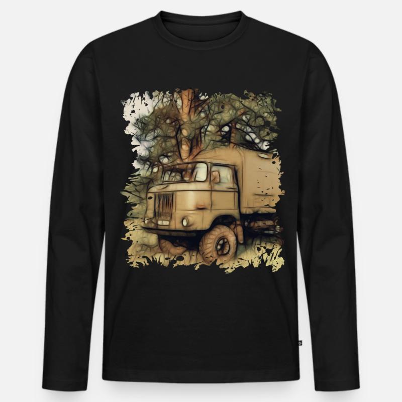 W50 - NVA - Männer Premium Bio Langarmshirt - Schwarz