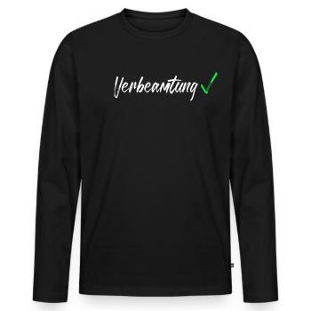 Verbeamtung Auf Lebenszeit Beamtin Beamte Geschenk - Männer Premium Bio Langarmshirt - Schwarz - Vorne - Nico (187cm)