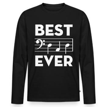 Best Dad Ever Music Note Chords - Men's Premium Organic Long Sleeve Shirt - black - Front - Nico (187cm)