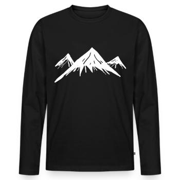 Berg Berge - Männer Premium Bio Langarmshirt - Schwarz - Vorne - Nico (187cm)