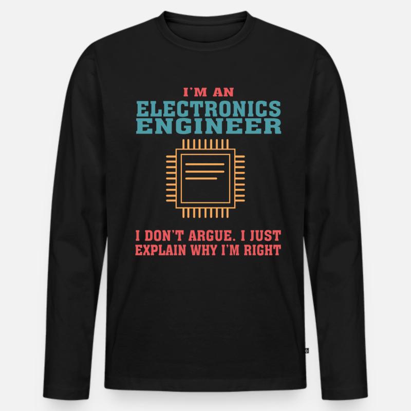 Funny Electronics Engineering Zitat für Electronic - Männer Premium Bio Langarmshirt - Schwarz