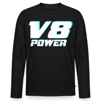 V8 - Männer Premium Bio Langarmshirt - Schwarz - Vorne - Nico (187cm)