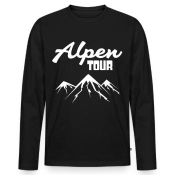 Alpen Berg Berge - Männer Premium Bio Langarmshirt - Schwarz - Vorne - Nico (187cm)
