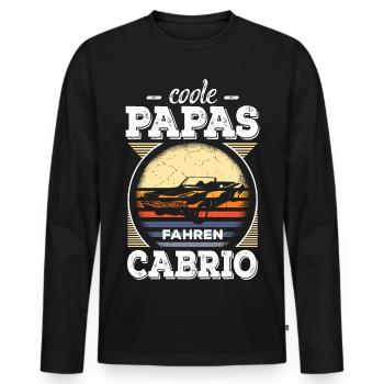 Coole Papas Fahren Cabrio Retro Auto Oldtimer Papa - Männer Premium Bio Langarmshirt - Schwarz - Vorne - Nico (187cm)