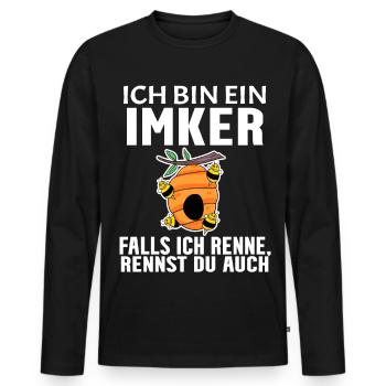 Bienen Imker Biene - Männer Premium Bio Langarmshirt - Schwarz - Vorne - Nico (187cm)