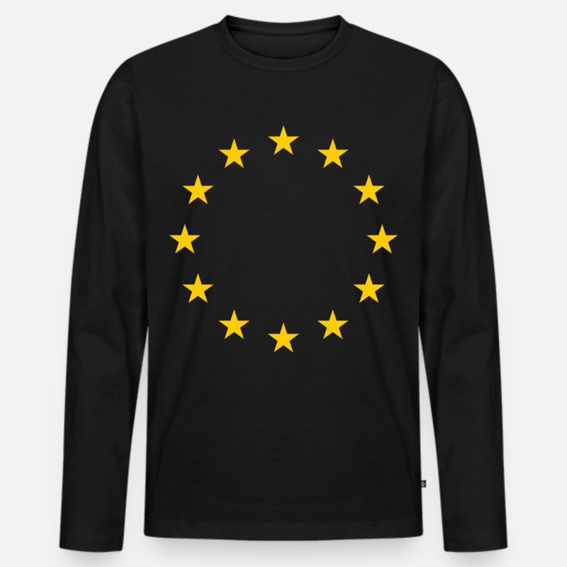 Europa - Männer Premium Bio Langarmshirt - Schwarz