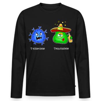 T killer cell, immune system, virus tequila T cell - Men's Premium Organic Long Sleeve Shirt - black - Front - Nico (187cm)