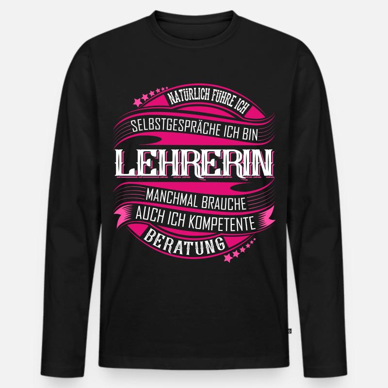Lehrerin - Männer Premium Bio Langarmshirt - Schwarz