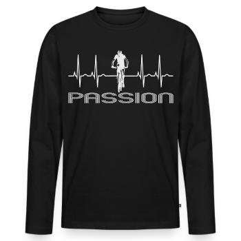 Bike - T-shirt manches longues Premium bio Homme - noir - Devant - Nico (187cm)