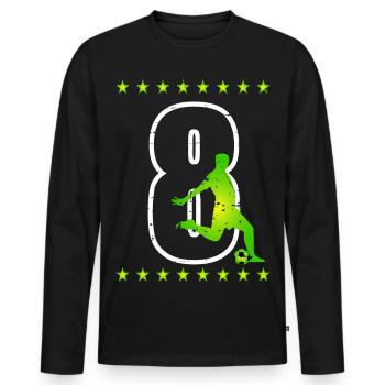 Football jersey number 08 - Men's Premium Organic Long Sleeve Shirt - black - Front - Nico (187cm)