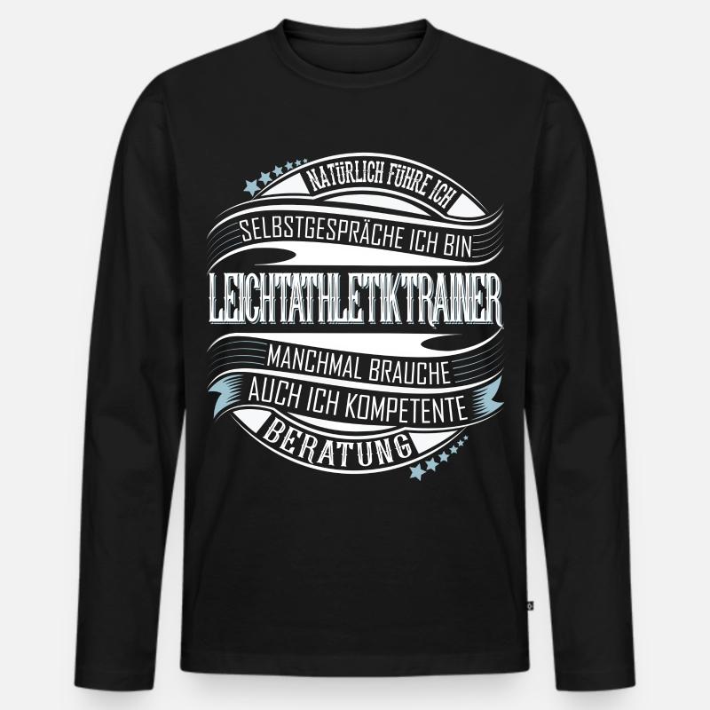 Leichtathletik Trainer - Männer Premium Bio Langarmshirt - Schwarz