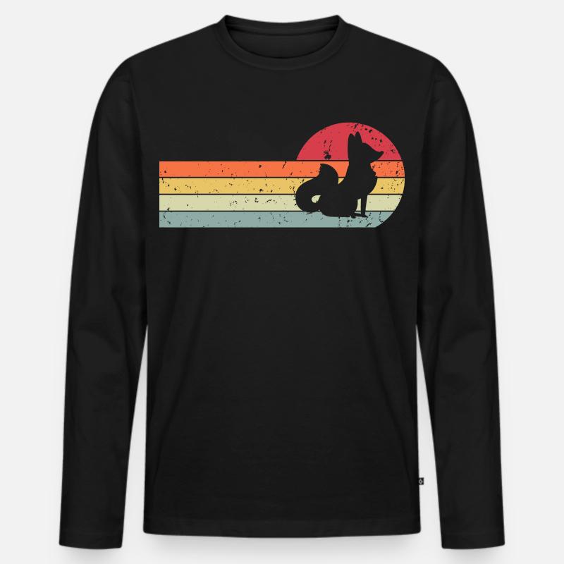 Fuchs - Männer Premium Bio Langarmshirt - Schwarz