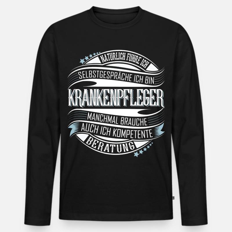 Krankenpfleger - Männer Premium Bio Langarmshirt - Schwarz