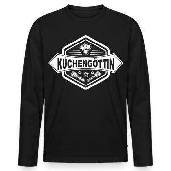 Küchengöttin Auszeichnung für die beste Köchin - Männer Premium Bio Langarmshirt - Schwarz - Vorne - Nico (187cm)