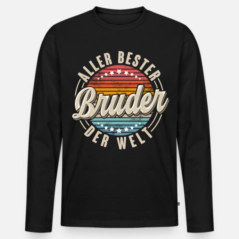 Aller Bester Bruder Der Welt. - Männer Premium Bio Langarmshirt - Schwarz