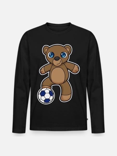 Bear Soccer Player Soccer - Men's Premium Organic Long Sleeve Shirt - black