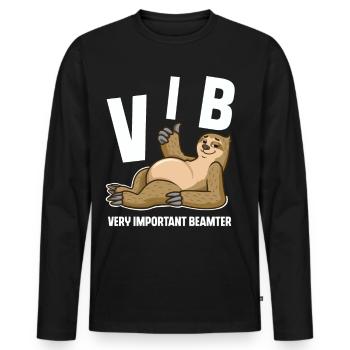 Beamter - Männer Premium Bio Langarmshirt - Schwarz - Vorne - Nico (187cm)