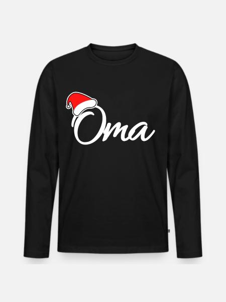 Weihnachten Oma - Männer Premium Bio Langarmshirt - Schwarz