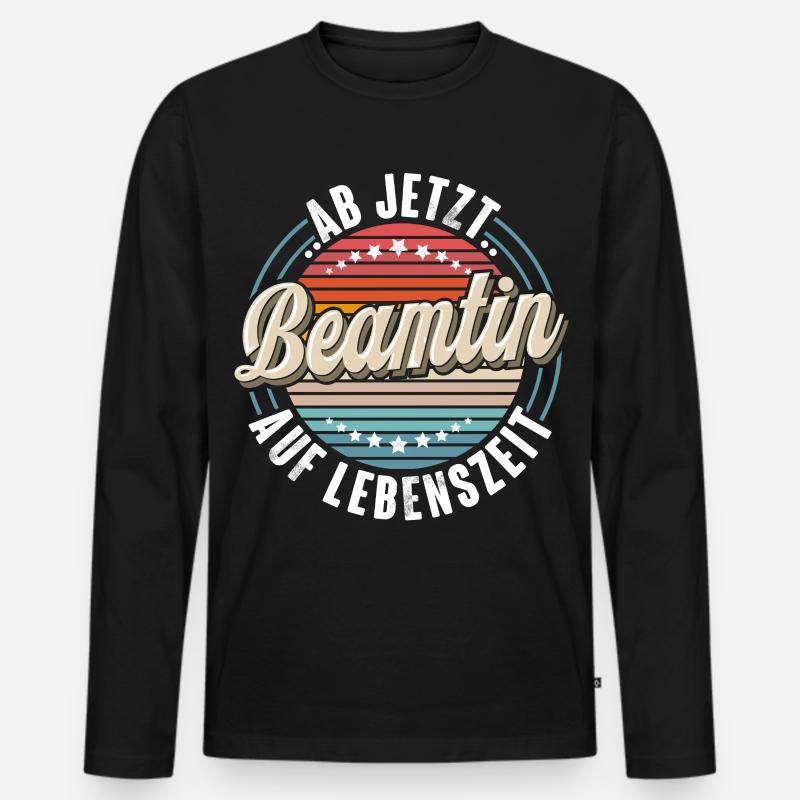 Beamtin - Männer Premium Bio Langarmshirt - Schwarz