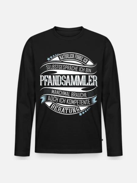 Pfandsammler - Männer Premium Bio Langarmshirt - Schwarz