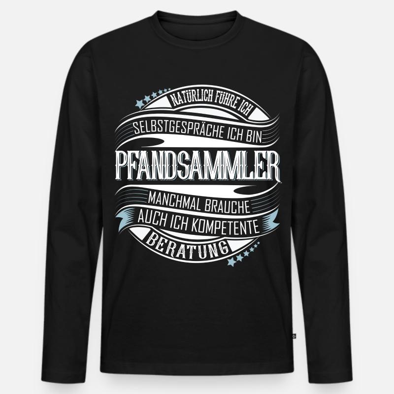 Pfandsammler - Männer Premium Bio Langarmshirt - Schwarz
