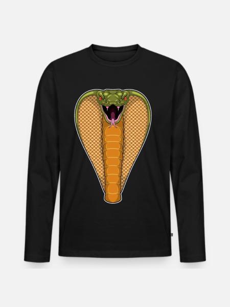 Serpent Cobra - T-shirt manches longues Premium bio Homme - noir
