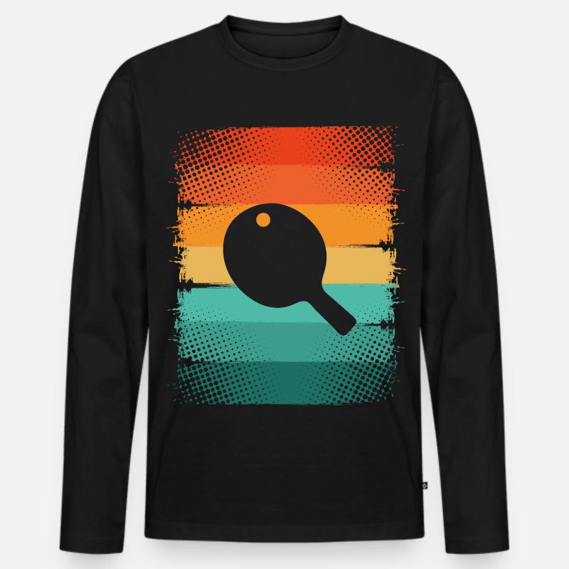 Tischtennisschläger - Männer Premium Bio Langarmshirt - Schwarz