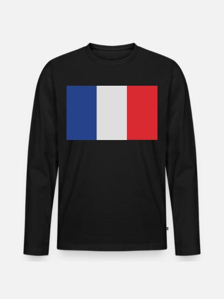 France - Men's Premium Organic Long Sleeve Shirt - black