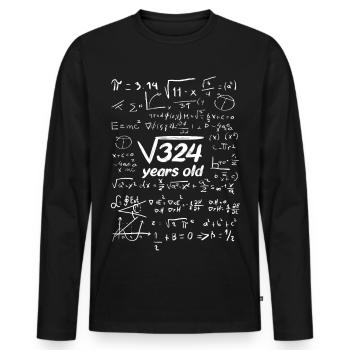 Birthday shirt root square root 324 18 years - Men's Premium Organic Long Sleeve Shirt - black - Front - Nico (187cm)