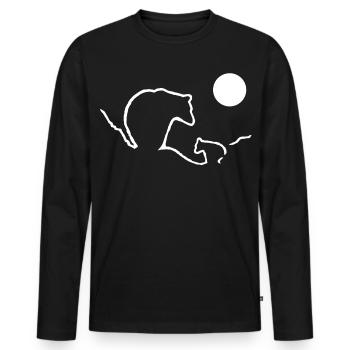 Mom bear and cub - Men's Premium Organic Long Sleeve Shirt - black - Front - Nico (187cm)