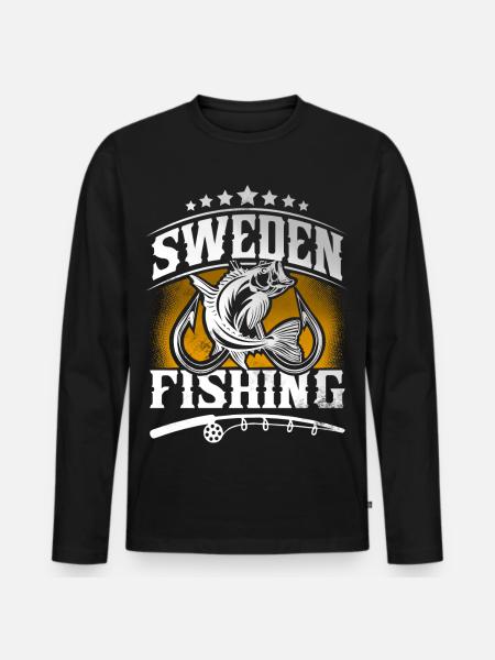 Sweden Fishing Angler - Men's Premium Organic Long Sleeve Shirt - black