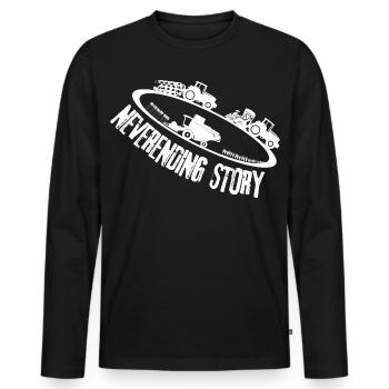 Unendliche Geschichte der Landwirtschaft - Männer Premium Bio Langarmshirt - Schwarz - Vorne - Nico (187cm)